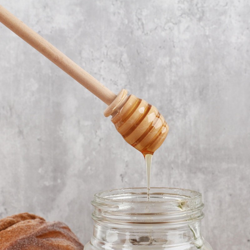 4 PCS 6.3 Inch Wooden Honey Comb Sticks Mini Mixing Stirrer Spoon Jar Drizzle gallery