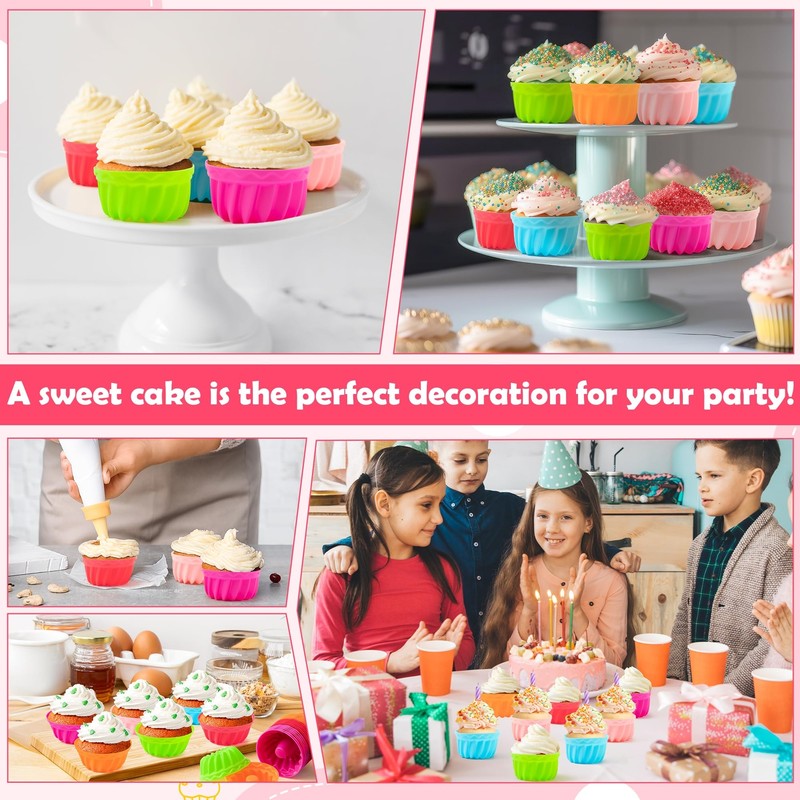 42pcs Silicone Baking Molds Pumpkin Silicone Cups Nonstick Muffins Mould Washabl gallery