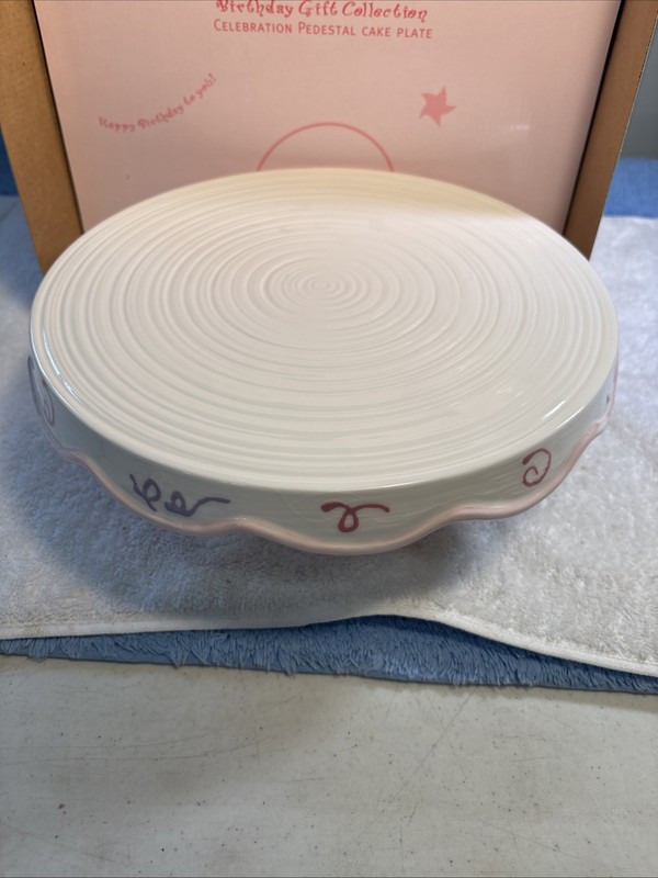 Celebration Pedestal Cake Plate 2005 Presidents Club Birthday Collection gallery