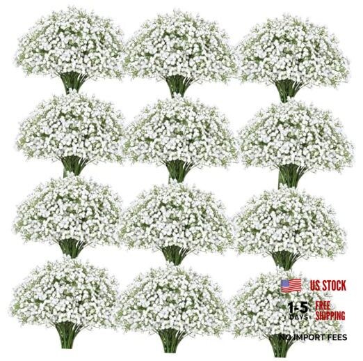 Babys Breath Artificial Flowers, Baby Breath Flowers Artificial 100 Pcs White