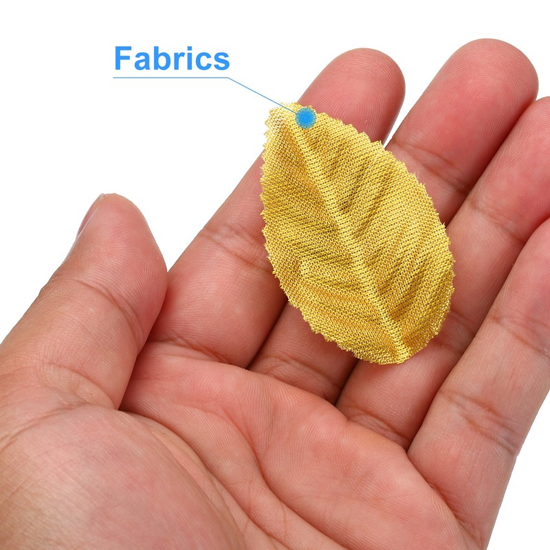 Gold Artificial Leaves 200 Pack Fake Leaves Fabric Faux Leaf, Style 2 gallery