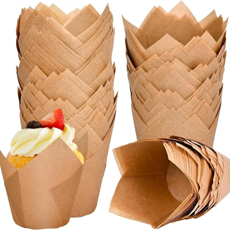 Set of 120 Bakings Cup Tulips Cupcakes Liners for Wedding Partys DIY Cake Tool gallery