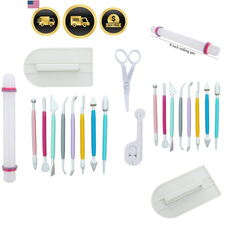 Marshmallow Fondant Cake Decorating Hand Tool 12 Pcs 5 Sets Sugarcraft Gumpas…