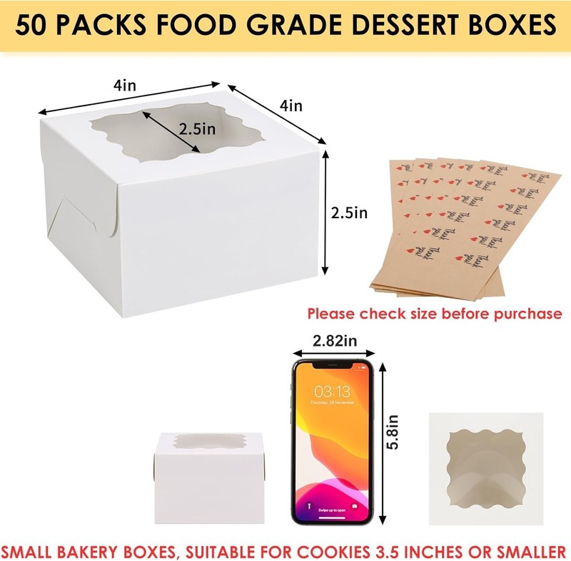 Cajas Para Galletas De 4X4X2,5 Pulgadas Cajas Para Panaderia Cajas Para Postres gallery