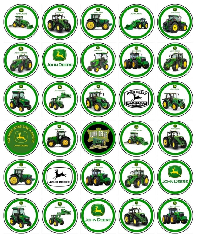 Farm Tractor Cake & Cupcake Toppers Edible Wafer | JD Tractors Cake Decorations