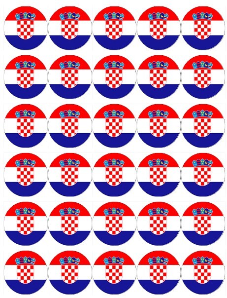 30x Croatia Flag Cupcake Toppers Edible Wafer Paper Fairy Cake Toppers