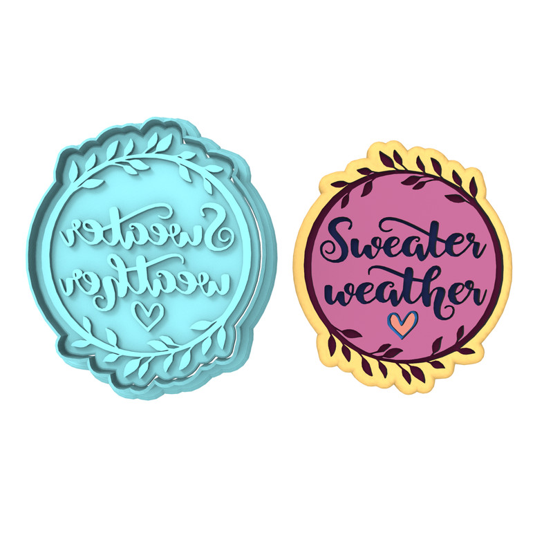 Sweater Weather Cookie Cutter & Stamp #2 | Fall Autumn Clothes Sweaters Hoodie