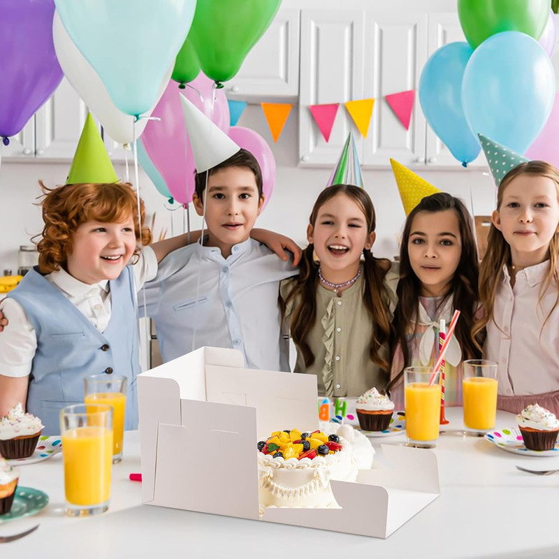 5 Pack Cake Boxes 12 Inch, 12X12X8 Inches Tall Cake Large Box, Disposable Cakes gallery