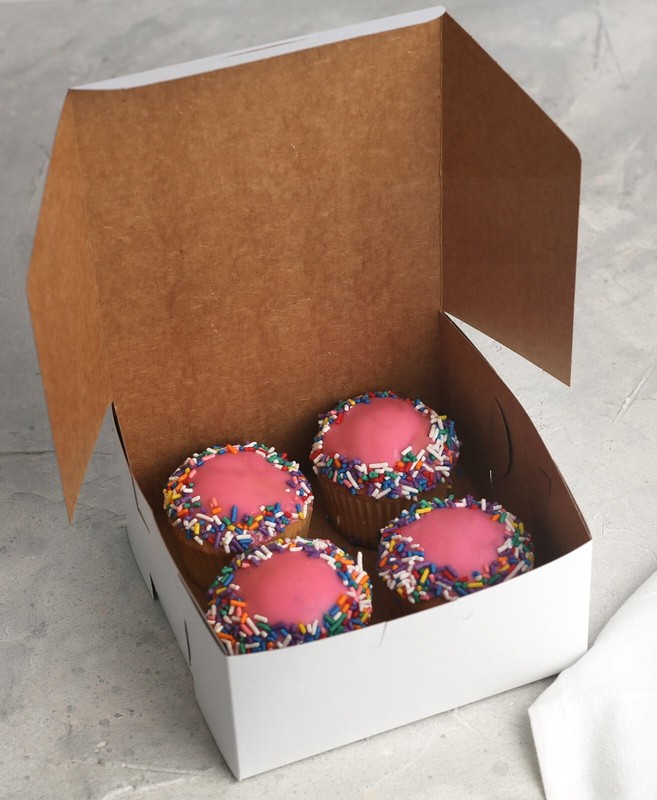 MT Products 6" x 6" x 4" White Paperboard Treat Boxes/Bakery Boxes - Pack of 15 gallery