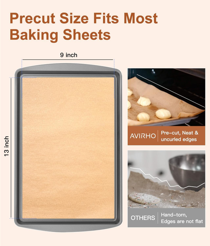 Parchment Paper Sheets 9X13 Inch – 70Pcs Precut Unbleached Baking Paper, Plant-B gallery