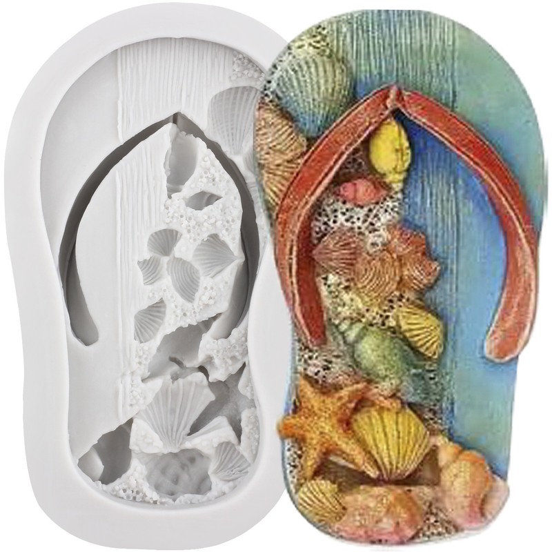 Beach Sandals Silicone Mold Summer Beach Fondant Cake Decorating Chocolate Mold