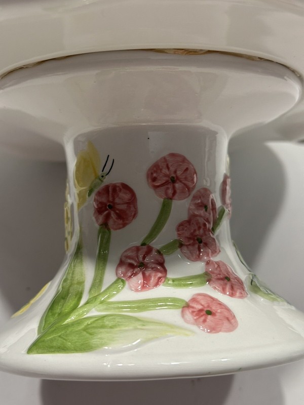 Everyday Gibson - Pedestal Cake Stand Plate - Butterflies Floral - 10” x 5” EUC gallery