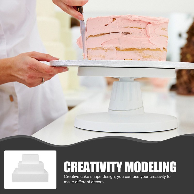 3 Pcs Square Cake Dummies Foam Blocks Cake Model Baking Tool Supply gallery