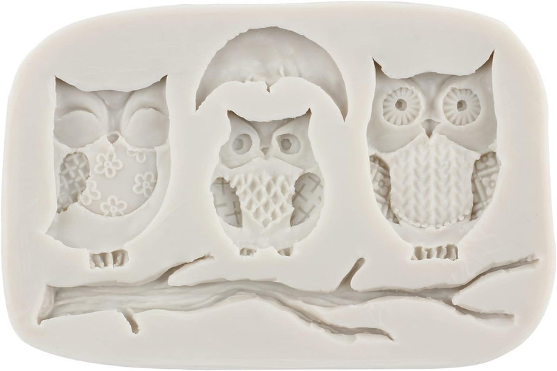 Silicone Molds Owls Tree Branch Fondant Mold Flower Leaves Silicone Molds for Ca gallery