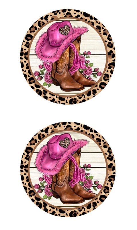 12 Pink Cowgirl Party Western EDIBLE Cupcake Toppers Bachelorette Party Boho
