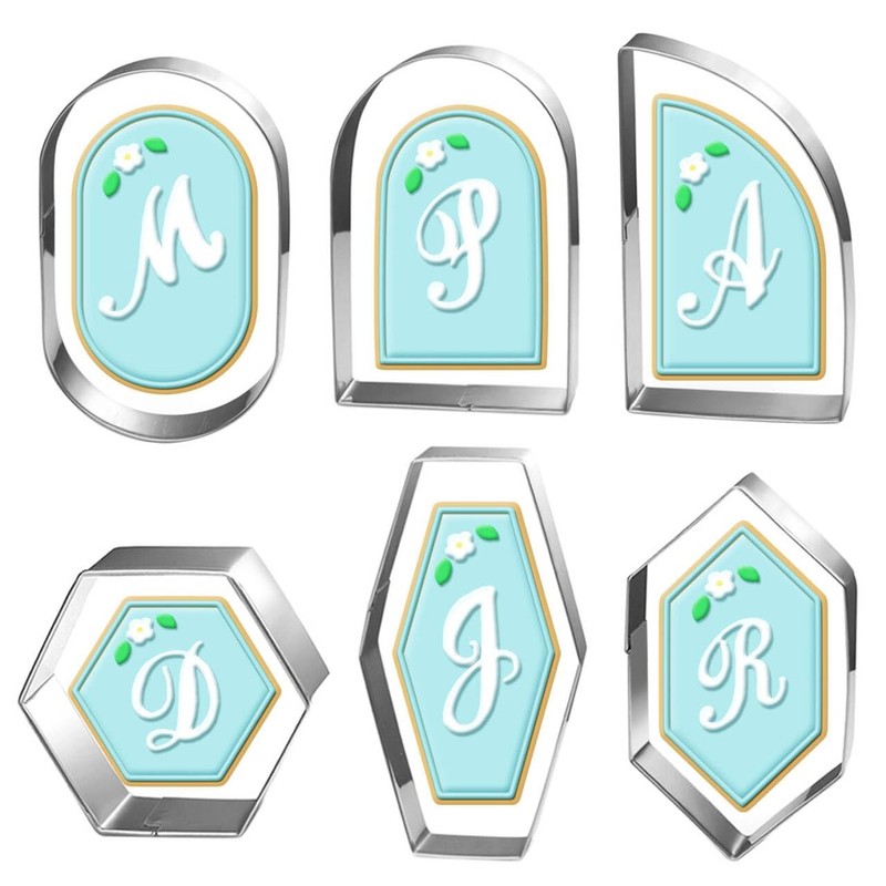 Geometric Plaque Cookie Cutter Set-6 Piece-4.0 Inch-Diswasher Safe-Frame Cook…
