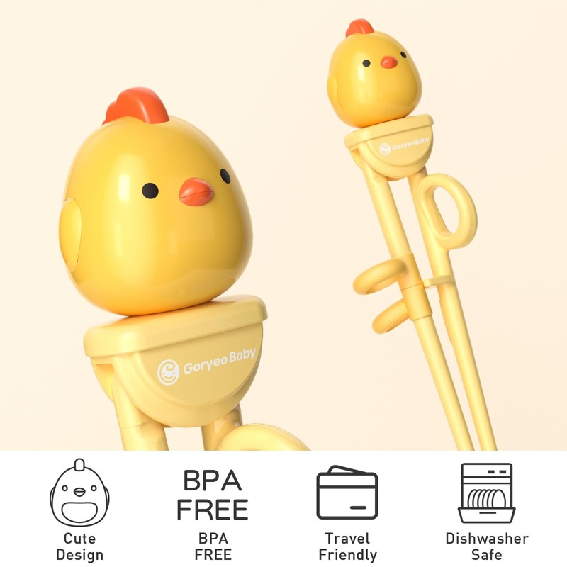 Kids Chopsticks High Quality Food Grade Material Portable Box Child Yellow gallery