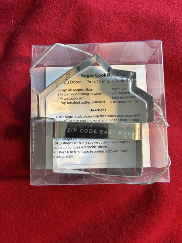 ZIP CODE EAST BAY House Cookie Cutter w/ Recipe – New Sealed Stainless Steel