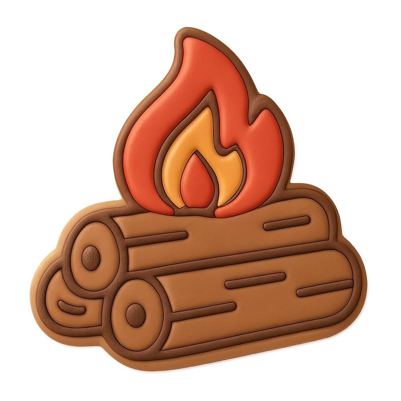 Logs for Fire Cookie Cutter & Stamp, Fondant & Clay - 4x3.2 gallery
