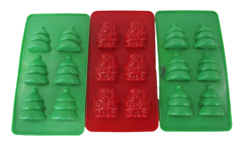 Santa Cake Mould Silicone + 2 Christmas Tree Moulds + Santa Mould Hard Plastic gallery