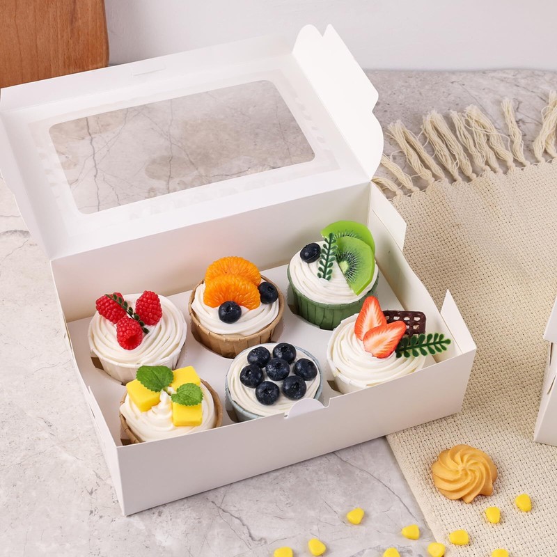 15PCS White Cupcake Containers Boxes with Window Holding 90 Pastry Box for Bi... gallery