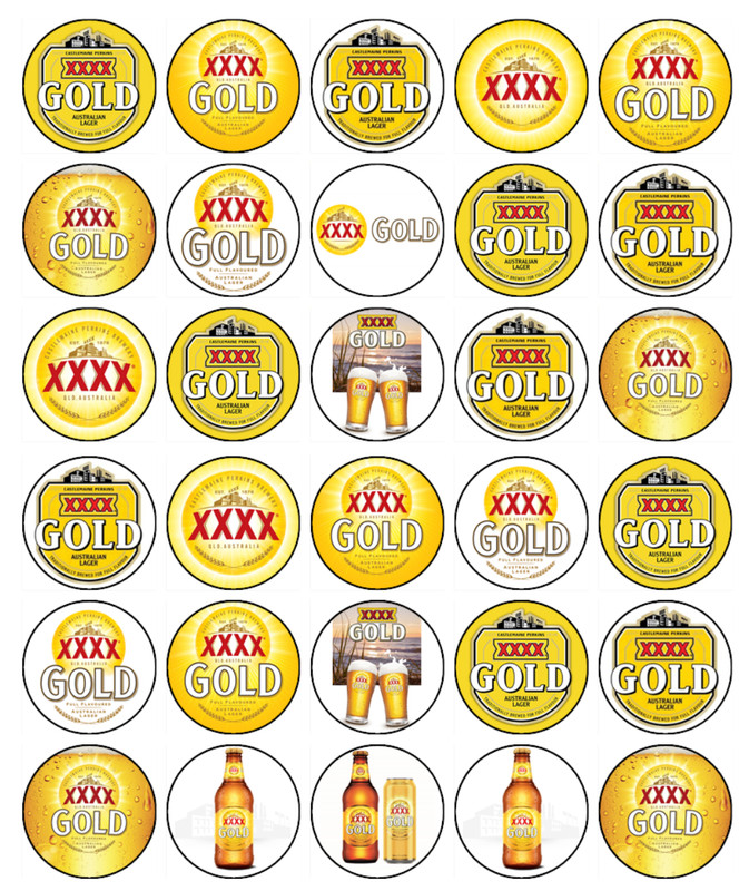 XXXX Beer Theme Edible Cake & Cupcake Toppers – Wafer – Birthday Decorations gallery