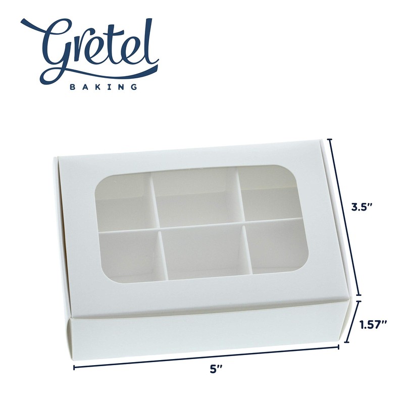 20 PCS White Treat Boxes With Window Dividers 6 X-Small Compartments Empty gallery