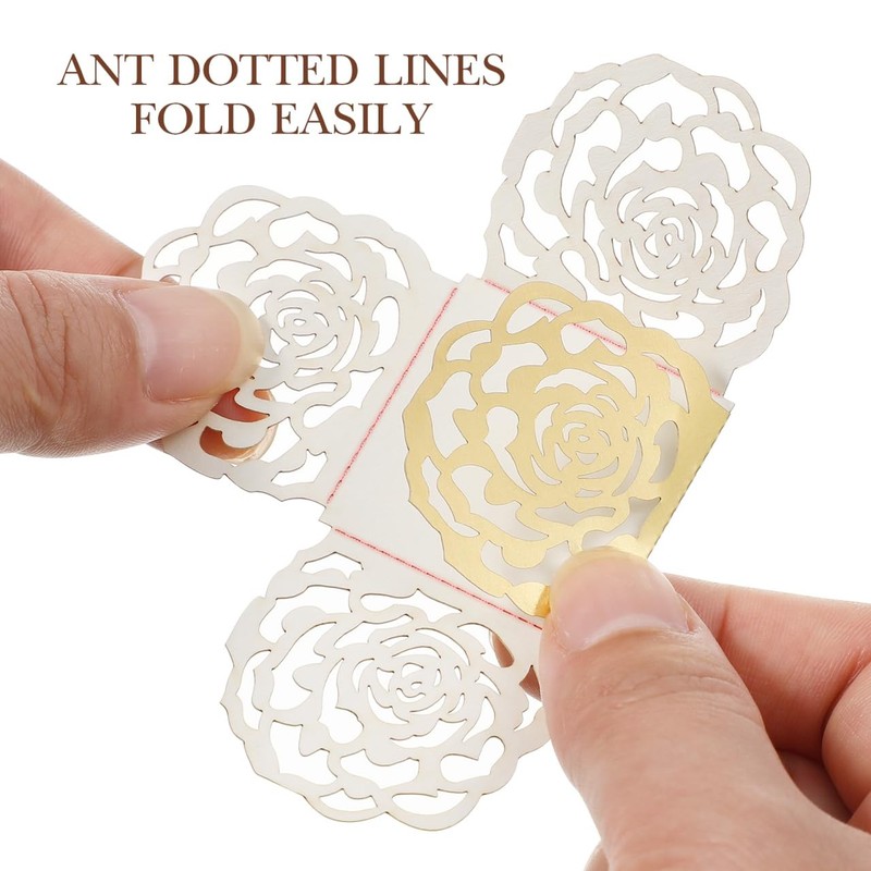 Truffle Wrappers Paper Candy Cups Gold Rose Dessert Liners Square Cups 50 PCS gallery