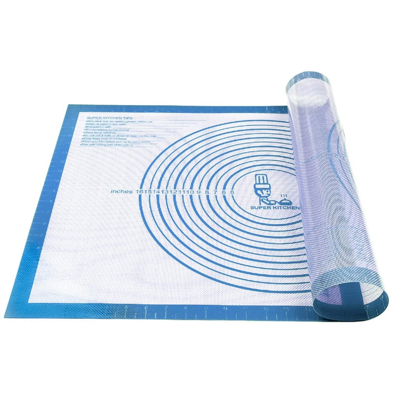 Nonstick Silicone Pastry Mat Extra Large with Measurements 28"L x 20"W, Blue