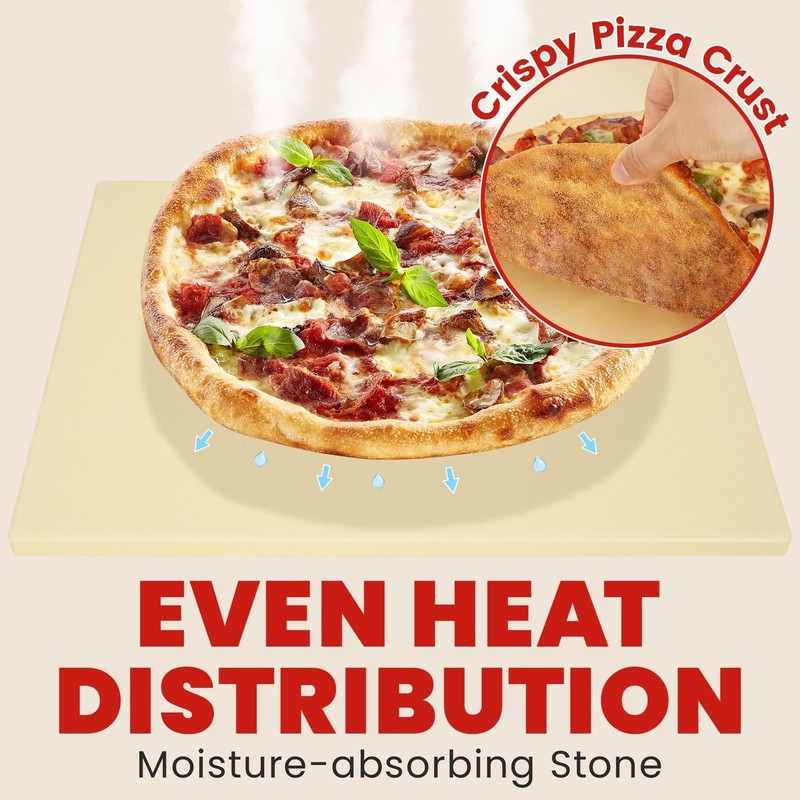 GOOD GAIN Pizza Stone for Oven Grill - Cordierite Baking Stone for Bread, Pie... gallery