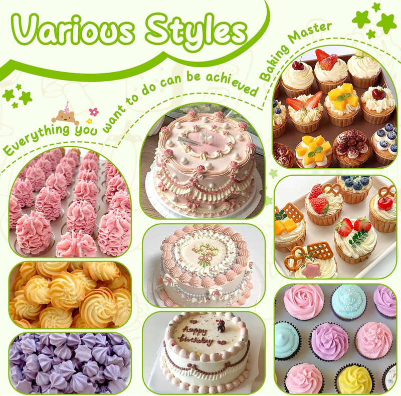 Large Piping Tips Set, Stainless Steel Frosting Piping Kit, 5 Pieces Pastry Cake gallery