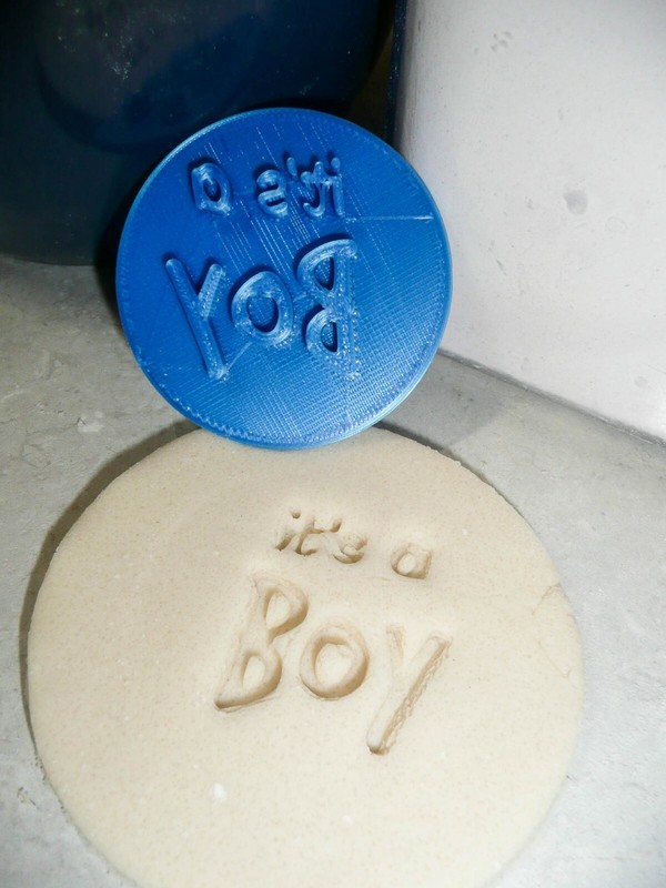 ITS A BOY TEXT WORDS FUN SCRIPT FONT BABY SHOWER GENDER COOKIE STAMP USA PR2823 gallery