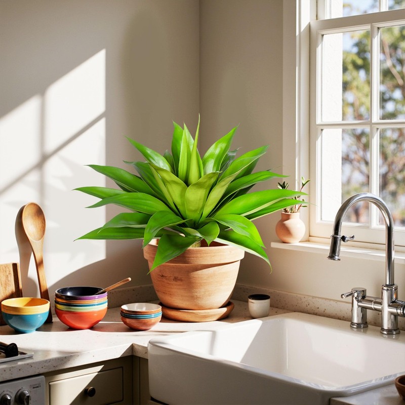 Enalgre Artificial Agave Plant 25.6 Fake Agave Plant Artificial Plants Outdoor gallery
