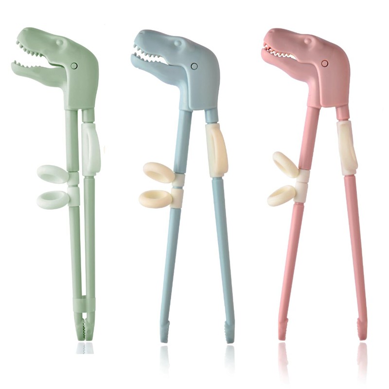3 Pairs Dinosaur Training Chopsticks Reusable Learning Chopsticks for Kids