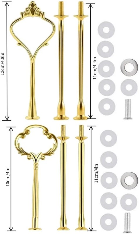 4 Sets of 3 Tier Cake Plate Stand Handle Hardware, Cake Fruit Food Plate Stand H gallery