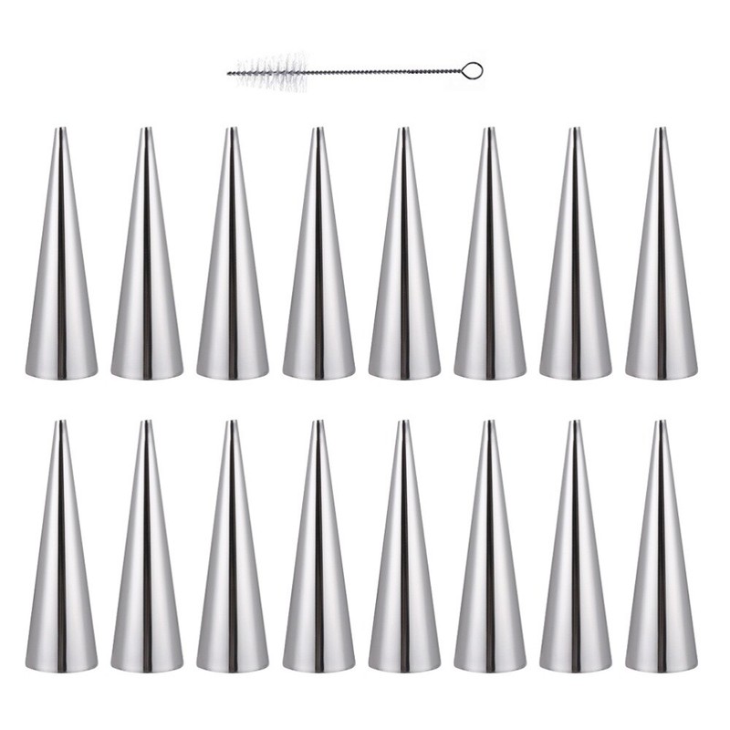 16PCS Croissant Molds Conical Tube Pastry Cream Horn Cake Bread Mould