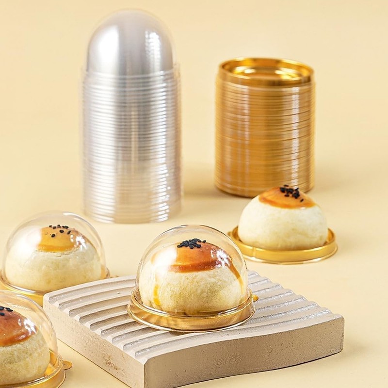 Mini Cake Containers with Lids 50 Pack Clear Plastic Cupcake Boxes for Cookies gallery