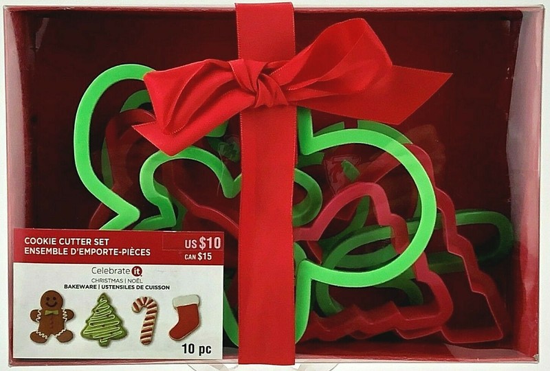 Celebrate It Christmas Noel Cookie Cutter Set 10 Different Shapes Unopened Box