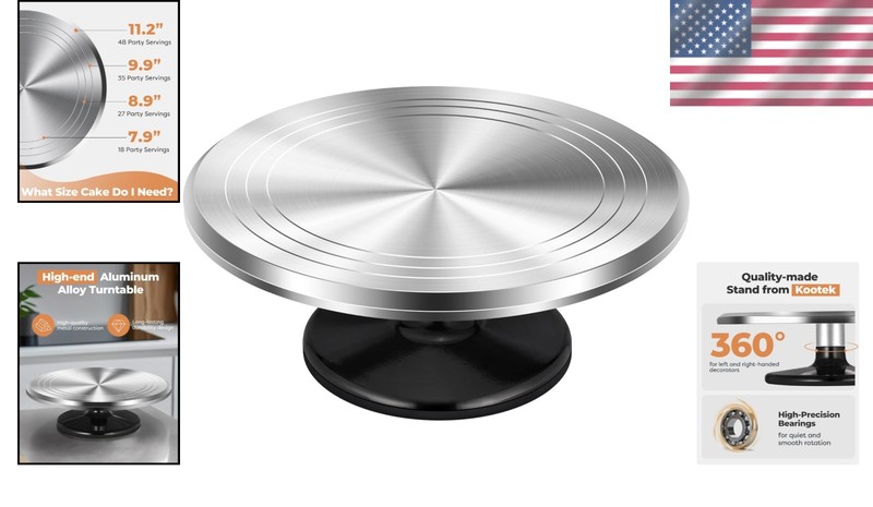 Heavy-Duty Cake Turntable - Aluminum Alloy Rotating Stand gallery