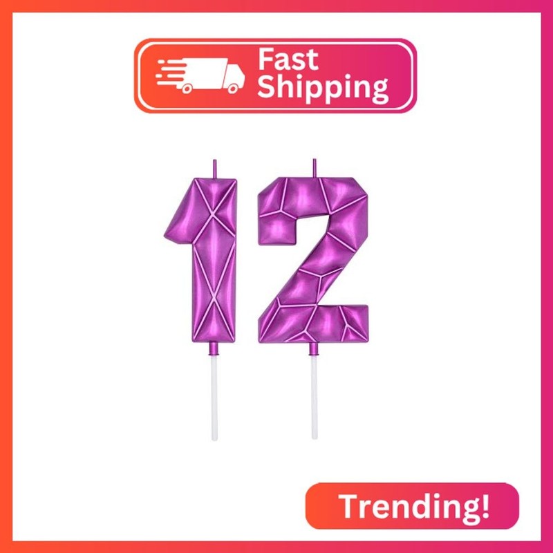 DERVENTA Large Birthday Candle Number 3D Bubble Style 3.7 inch Party Celebration