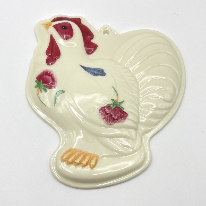 Lenox Poppies Barnyard Collection Rooster Cookie Press Mold Wall Plaque