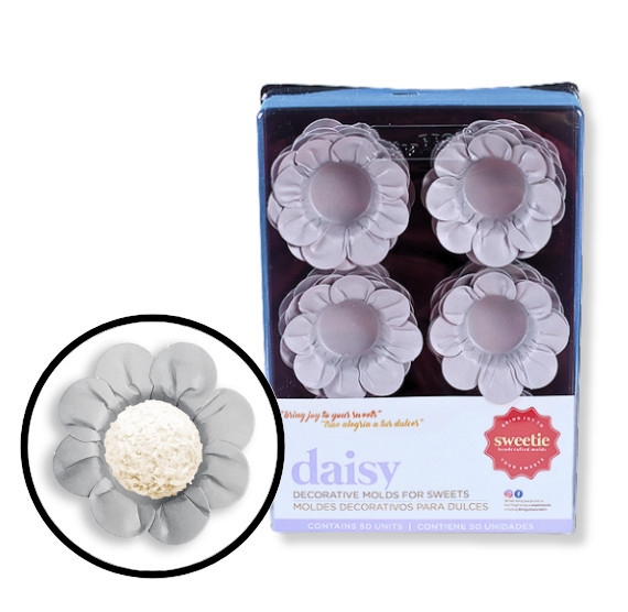 Wholesale Daisy Flower Candy Cups 6 Pack Case: Silver – 50% OFF Retail