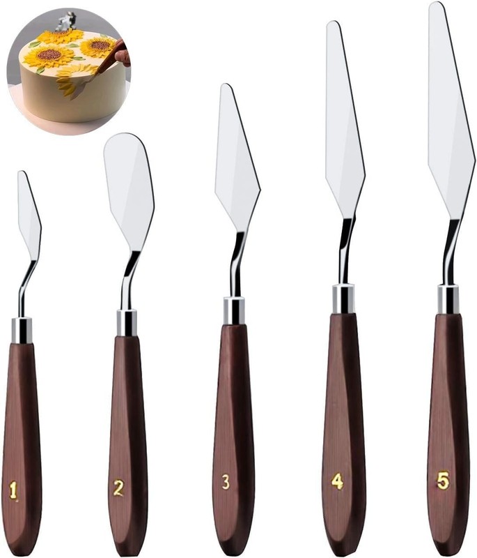 5 Pcs Cake Cream Spatula Stainless Steel Cake Apatula With Frosting Icing