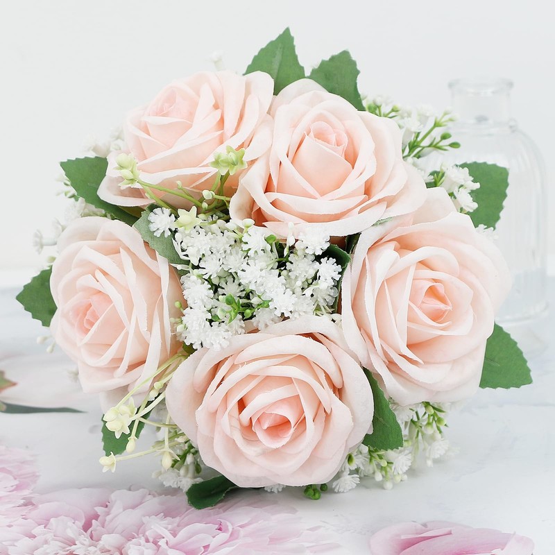Semononia Artificial Bridesmaid Bouquets Set Of 6 - 7 Inch Bridesmaid Flower gallery