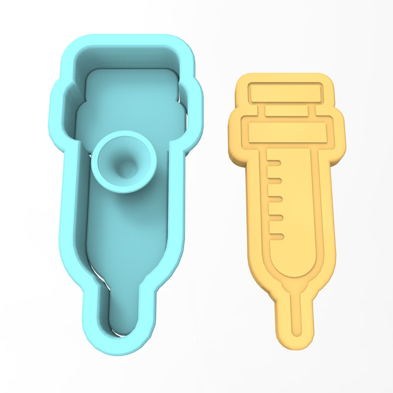 Vaccine Shot Cookie Cutter & Stamp | Flu Virus Syringe Doctor Nurse Needle Stick gallery