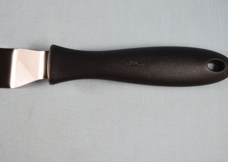 Wilton 13" Stainless Cake Icing Spatula Angled Black Plastic Handle gallery