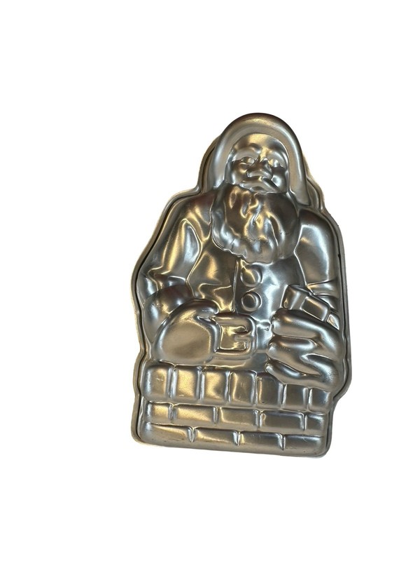 Vintage Christmas Santa Claus Metal Candy Chocolate Cake Two Piece Mold gallery