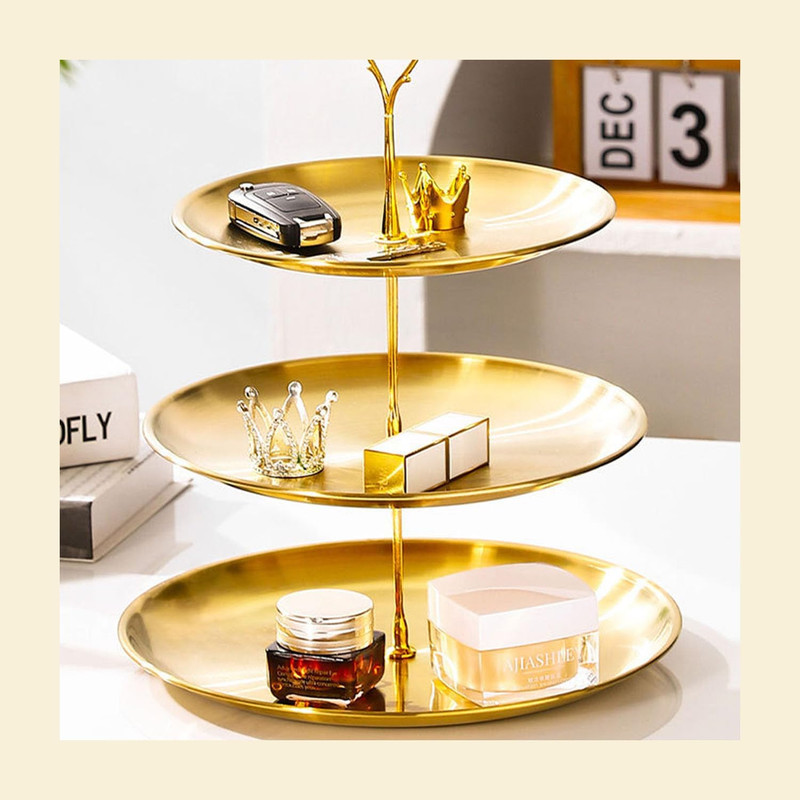 Stainless Steel 3 Tier Cupcake Stand, Tiered Trays Three Layer Cake Stand 3 Tier gallery