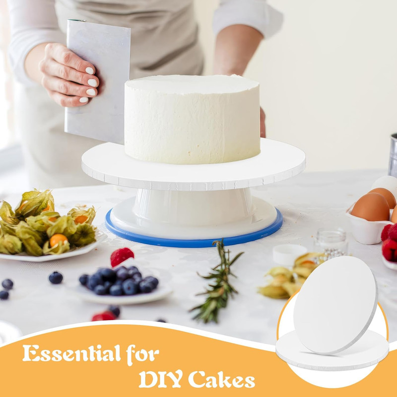 16 Inch Cake Boards, 2 Pcs Cake Drums 1/2" Thick, White Cakes Corrugated Cardboa gallery
