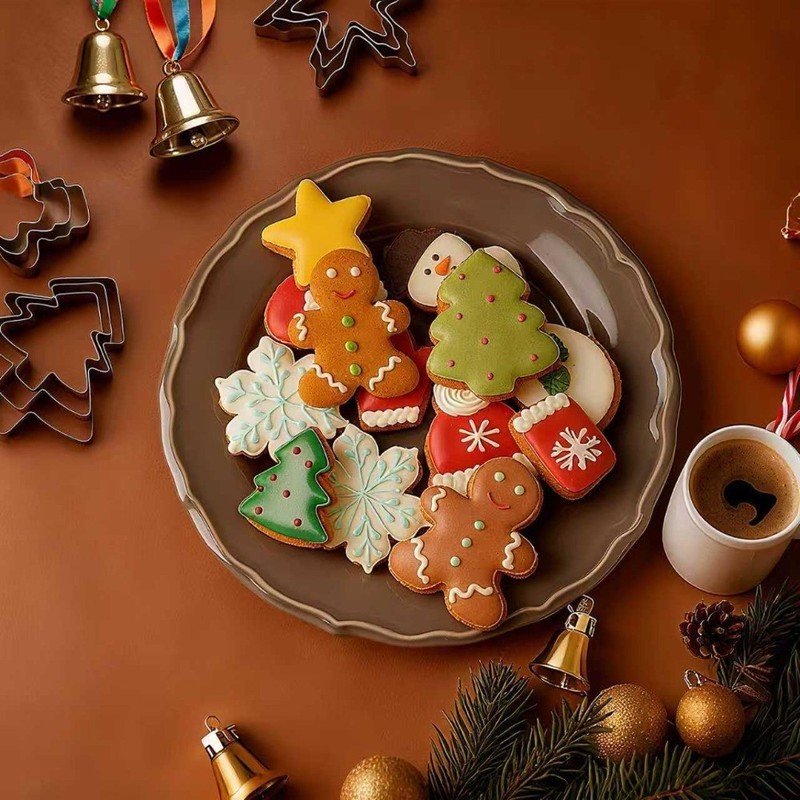 Christmas Cookie Cutter Set 18 pcs Holiday Baking Shapes Snowman Tree gallery